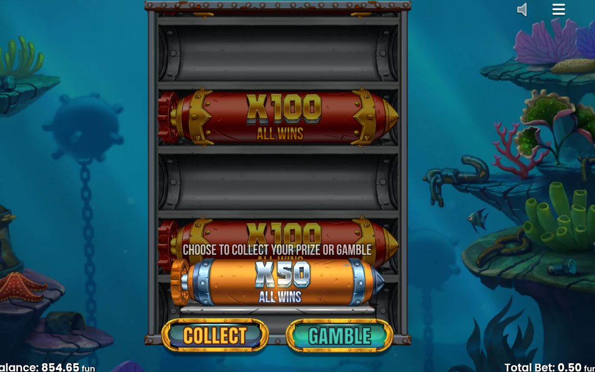 Five reels of sharks, pipe wrench and anchor symbols mid-spin