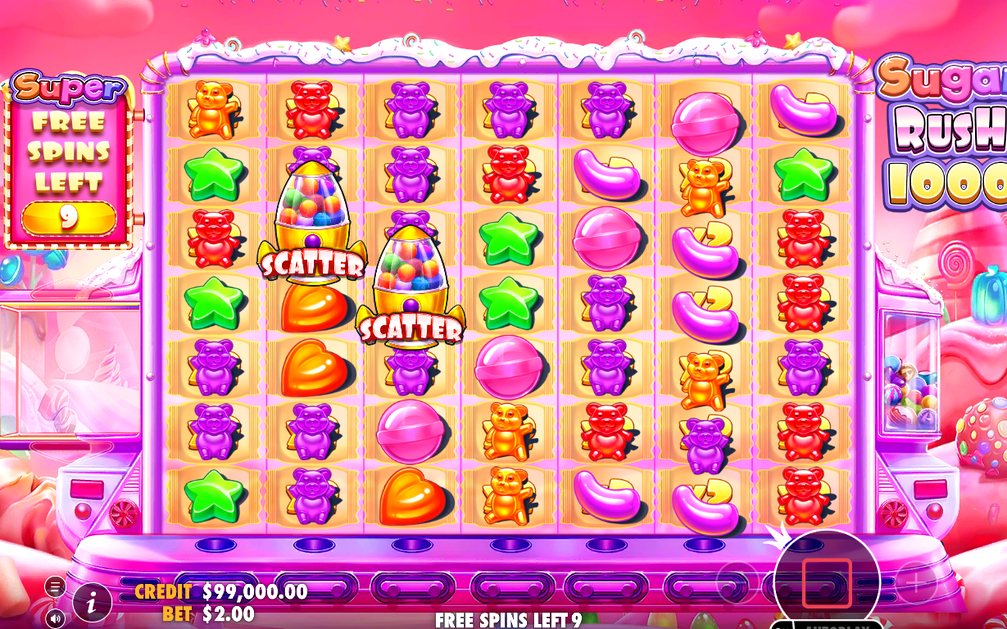 Free spins screen with the spin count and multiplier spots