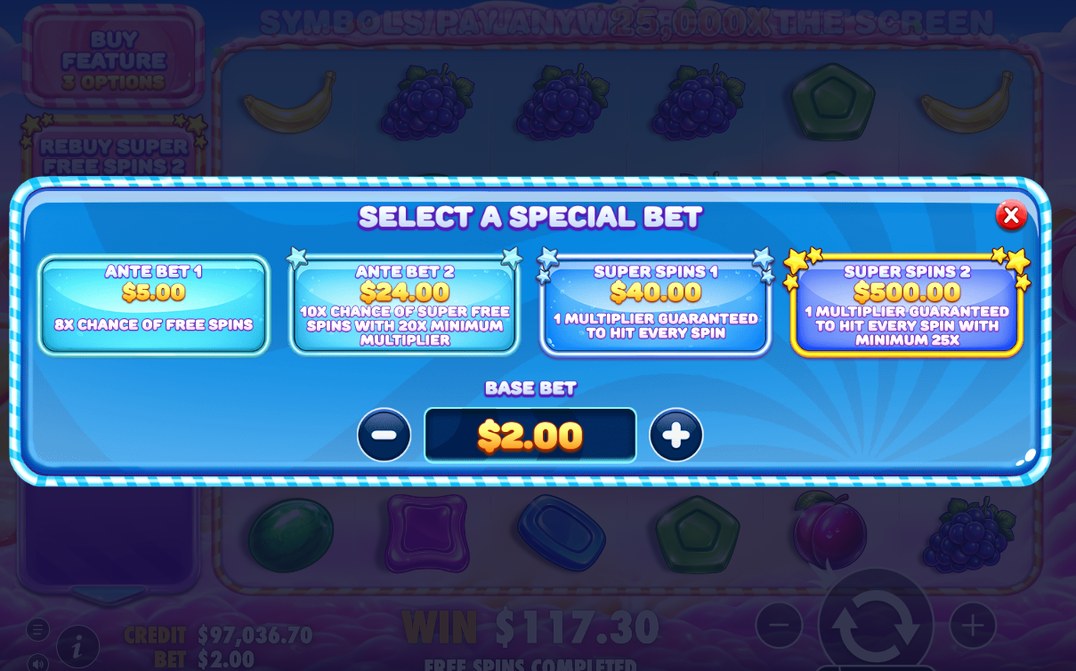 Bonus screen with MULTIPLIER bomb tiles on the reels