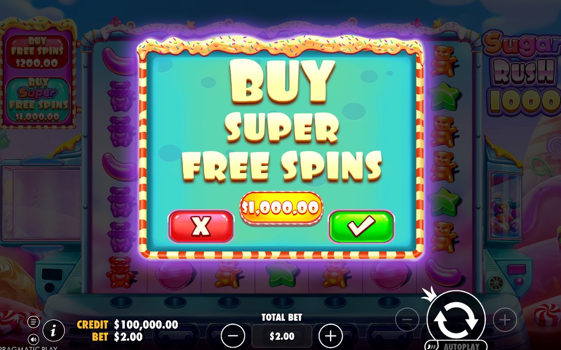 Bonus screen showing the Scatter symbols that trigger free spins